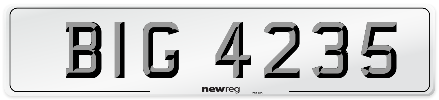 BIG 4235 Number Plate from New Reg